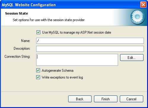 MySQL Website Configuration Tool - Session
          State