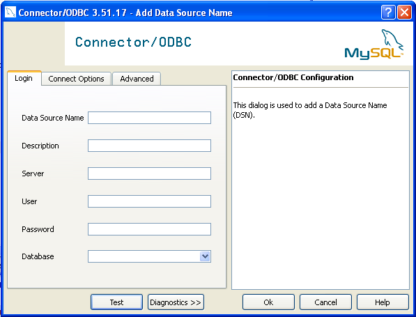 Add Data Source
                Name Dialog for Connector/ODBC 3.51.x